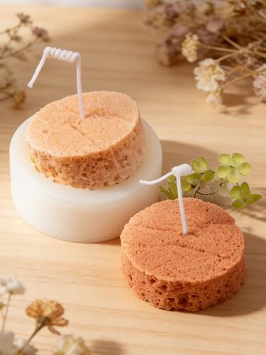 Round Bread Silicone Mold, 2 Pieces Artificial Food Shape Candle Molds for Chocolate, Resin, Soap | Fluffy Toast Bread Fondant Molds for Baby Shower & Birthday Party DIY Crafts‌(Round Bread)