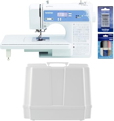 Brother XR9550 Computerized Sewing and Quilting Machine, 165 Built-In Stitches, Wide Table, Hardcase for Carrying and Storage, Premium Sewing Thread 6-Pack and 5-Piece Sewing Machine Needles