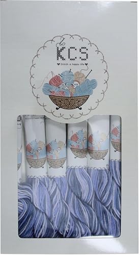 KCS Big skeins of 25 Meters Size 25 Color Variegated Cross Stitch Stranded Threads,6 skeins,4235