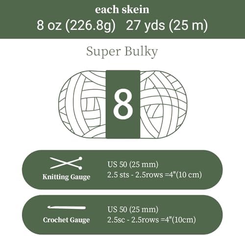Chunky Yarn for Hand Knitting, No7 Thick Yarn, 250Grams 32Yards, Pack of 4, Perfect for Knitters and Crafters (Cappuccino)