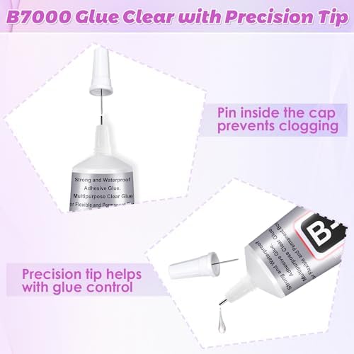 1 Pcs 110 mL B7000 Glue with Precision Tip, Bedazzling Glue and Tool