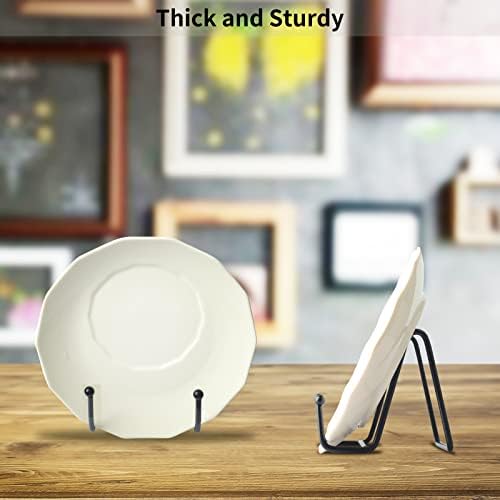 IBosins 5-Pack 3-Inch Small Plate Display Stands Black Metal Frame Stand