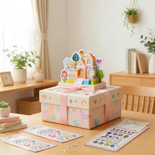 【2 Sheets】 Airy 3D Puffy Stickers, Resin Decorative Stickers, Cute Small Stickers for Kids，Girls, Adults, Reusable Tiny Stickers for Phone Case, Notebook - Perfect for Craft and GIF (Gentle)
