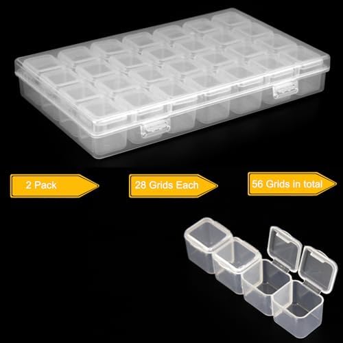 Guyuyii 2 Pack 28 Grids Diamond Painting Storage Organizer