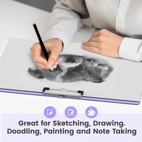 Extra Large 11x17 Clipboards, Plastic Purple Drawing Boards, Horizontal Clip Board, Landscape Layout. Suitable for Watercolor, Sketching, Painting. Art & Drafting Supply(Pack of 6)