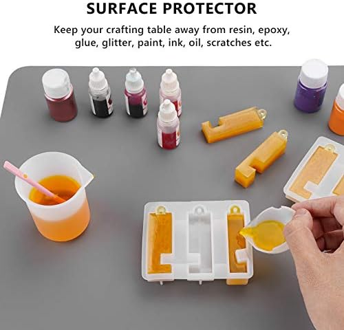 Gartful 3PCS Silicone Sheet for Crafts, Epoxy Resin, Jewelry Casting Molds, Multi-Purpose Counter Pad, Placemat Table Mat, Desk Protector, Nonskid Nonstick, Dark Grey (15.7x11.8 inches)