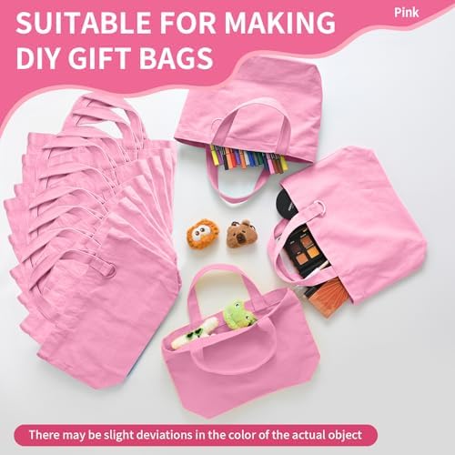 1 | 12 | 24 Pack Small Canvas Tote Bags, Mini Tote Bags Bulk for Women, DIY Blank Reusable Cute Sublimation Tote Bag