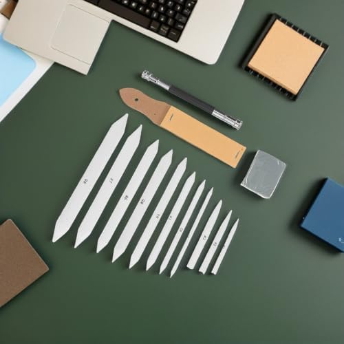 YARNOW Sketch Drawing Art Blending Stumps and Tortillions Set and Kneaded Eraser with Sandpaper Pencil Sharpener 33pcs and Pencil Extension Tool for Studio Work and Outdoor Sketching