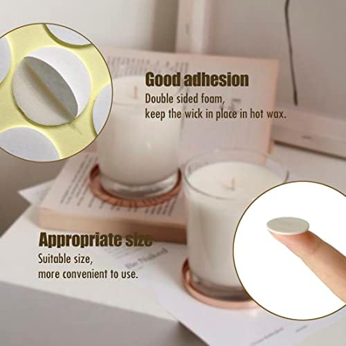 160 PCS Candle Wick Stickers, Double-Sided Heat Resistance Wick Stickers for Candle Making, Adhere Steady in Hot Wax Candle Stickers