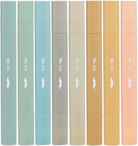 Mr. Pen- Aesthetic Bible Highlighters No Bleed Through Assorted Color, 8pcs