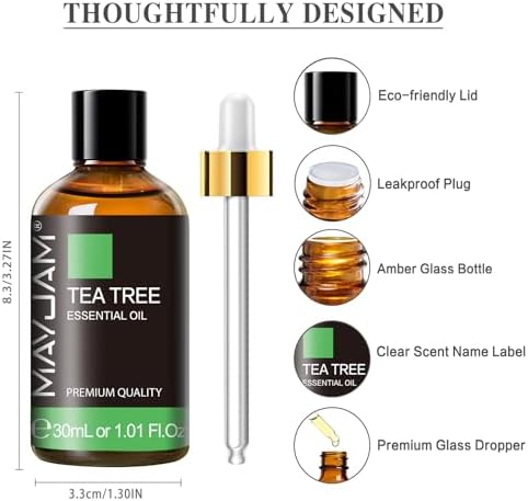 MAYJAM Tea Tree Essential Oil for Diffuser Soap Candle Making, 1.01fl.oz