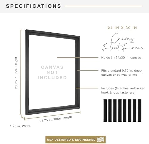 MCS Canvas Float Frame, 24x30, Black