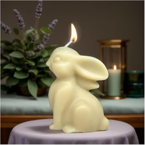 1pcs 2.6inch Bunny Silicone Molds for Soap Candle Making, 3D Animal Rabbits Reusable Silicone Molds for Wax, Chocolate DIY Molds (Bunny 1 Pack)