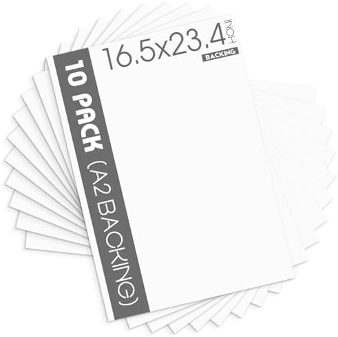 Mat Board Center 16.5x23.4 Backing Boards, White Backboards for A2 Frames