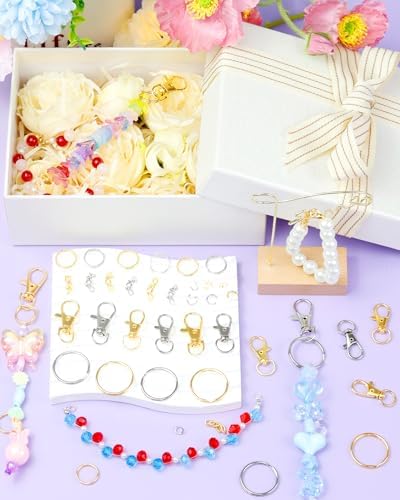 990PCS FIVEIZERO Keychain Making Kit, Mixed-Color Keychain Clips & Key Ring