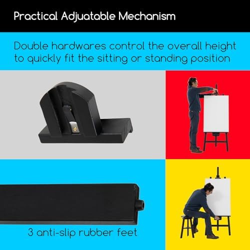 MEEDEN Black Easel for Painting: Wood Easel Stand for Sign and Display