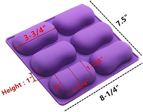 2Pcs Oval Silicone Soap Molds, Classic Oval Shaped Molds for Chocolate Jelly Candy Making