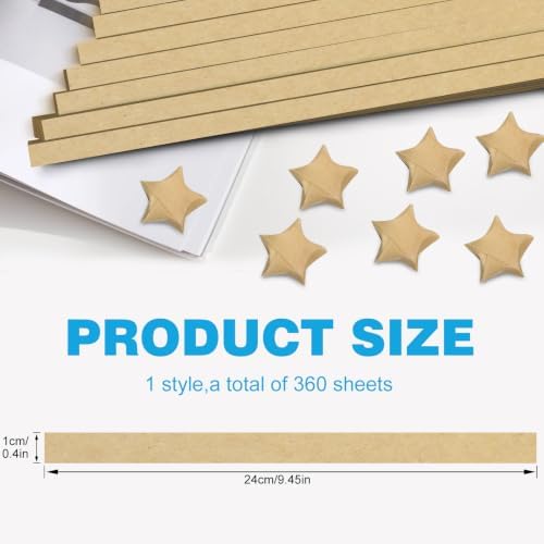 FoDau770 Solid Color Star Paper Strips - 360 Sheet, Light Brown