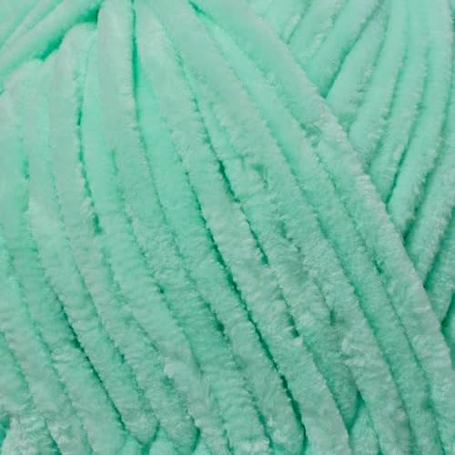 Velvet Lux Chenille Yarn for Crocheting and Knitting, 2 Pack Bulk Chunky Yarn, Super Soft Velvet Yarn for Amigurumi, Baby Blankets & Home Decor — 100g/120yds per Skein (Pale Teal)
