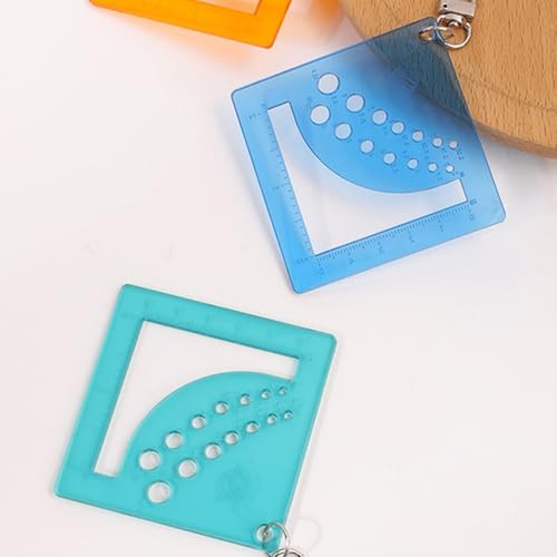 Acrylics Knitting Needle Gauge Ruler for Sweater Sewing Craft Knitting Needle Measure Tool with Keychain Carabiner Clip