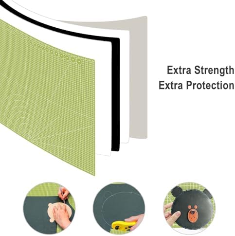 24" x 36" Self Healing Cutting Mat: Double Sided Sewing Cutting Mat Craft Supplies A1 Size for Quilting, Crafts Arts, and Fabric Grey & Green Design (Grey & Green)