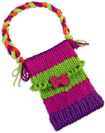 4M Knitting & Crochet Kit for Kids Ages 8-12 – Learn to Knit with French Knitting Reel, Crochet Hooks, Yarn, Scarf & Handbag Projects, Beginner Craft Set for Girls and Boys, STEM Arts & Crafts Gift
