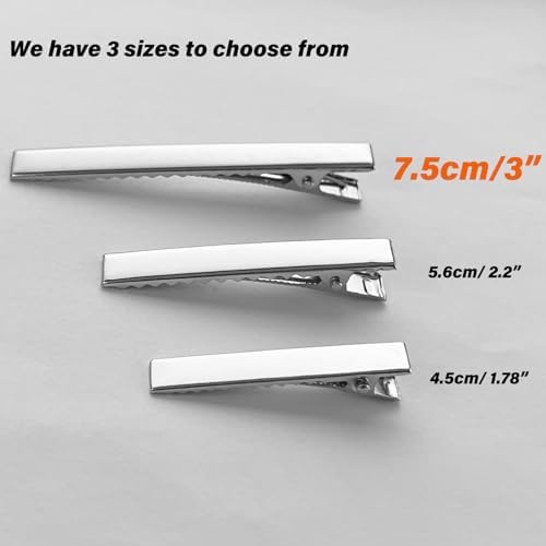 TseroFay Metal Plain Small Alligator Clips for Bows Crafts DIY Silver Bulk