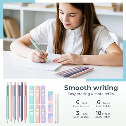 Nicpro School Supplies with Cute Pencil Case, 39 PCS Blue