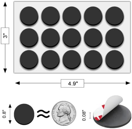 Self-Adhesive Magnetic Dots 0.8"x0.08" – 75 Round Magnets for Crafts, Class