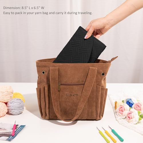 MYBAGZING Crochet Hook Case - Foldable Organizer - Knitting & Crochet Supplies Holder
