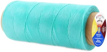 Mandala Crafts 150D 0.8mm Turquoise Flat Waxed Thread for Leather Sewing