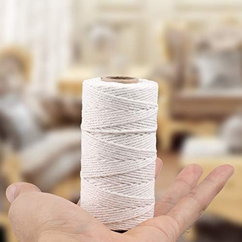 jijAcraft Butchers Twine 984 Feet, 2mm Cotton Twine String, Food Safe Kitchen Cooking Bakers Twine String for Meat Trussing, White Cotton String for Turkey Sausage Butcher Food Prep