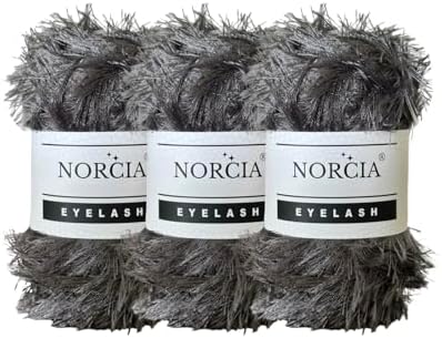 Eyelash Yarn Fun Fur Yarn(3 * 100g-3.5oz) (3 * 153yds-140mt) Fuzzy Premium Soft Crochet DIY Hand Knitting 100% Polyester