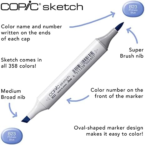 Copic Sketch Alcohol Markers, 6 Color Dual Tip Art Marker Set – Blendable Brush Tips for Drawing, Sketching, and Illustration – Professional Set for Adults/Teen Artists & Creators - Floral Favorites 2