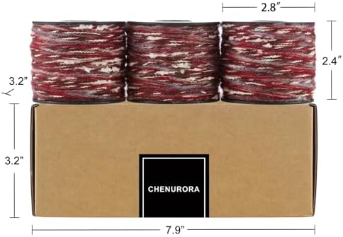 Artisanal Yarn Collection Multifiber Fancy Yarn for Knitting Crocheting Crafts DIY, Set of 3 Rolls(109 Warm Red Velvet Yarn)