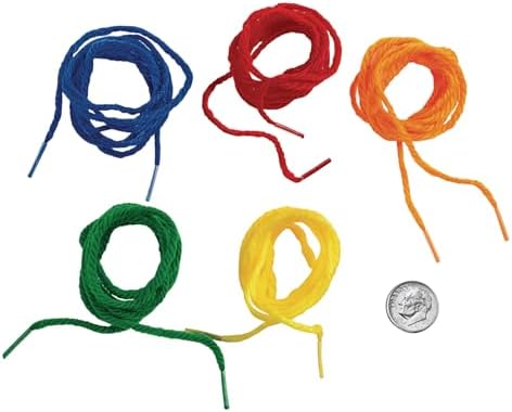 Colorations YARNTIP Tipped Lacing Yarn for Kids, 100 Pieces, Assorted Colors, 32 Inches Long, Weaving, Beading, Arts & Crafts, Jewelry, Motor Skills, Reusable, Stringing Activities