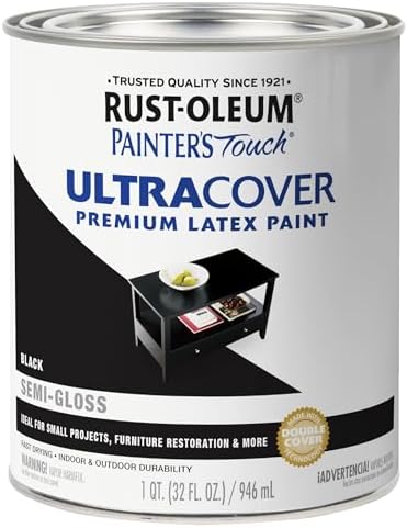 Rust-Oleum Painter's Touch Latex Brush-On Paint, Semi-Gloss Black