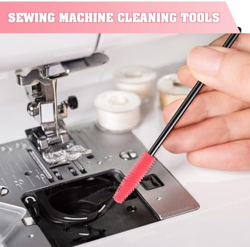 20 Pcs Sewing Machine Cleaning Brushes Reusable Silicone Cleaner,Black, Bright Pink
