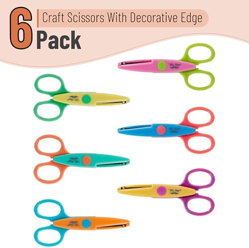 Mr. Pen- Craft Scissors Decorative Edge, 6 Pack, Pastel Colors | Zig Zag Scissors for Crafting, Scrapbooking, Fancy, Pattern, Design