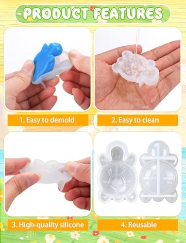 12 PCS Mini Turtle Resin Molds, Little Turtle Molds