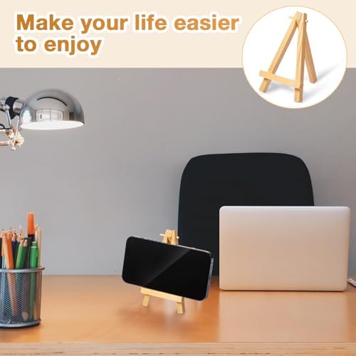Mimorou 100 Pieces Mini Wooden Easel Stands Tripod Display Tabletop,None
