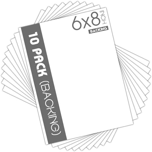 Mat Board Center 6x8 Backing Boards, 10 Pack White Backboards for Frames