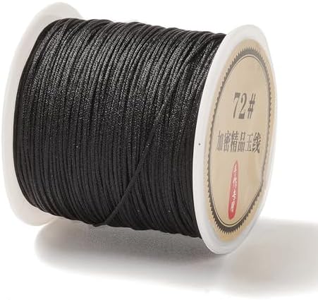 43 Yards Nylon String Friendship Bracelets String 0.8mm Nylon Beading Thread Braided Chinese Knotting Cord Macrame Cords for Kumihimo Necklaces Tassels Jewelry Crafts (Black)