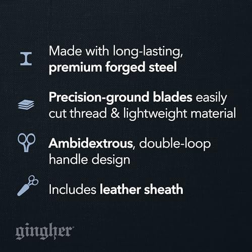 Gingher 4" Straight Embroidery Scissors to Cut Fabric & Needlework