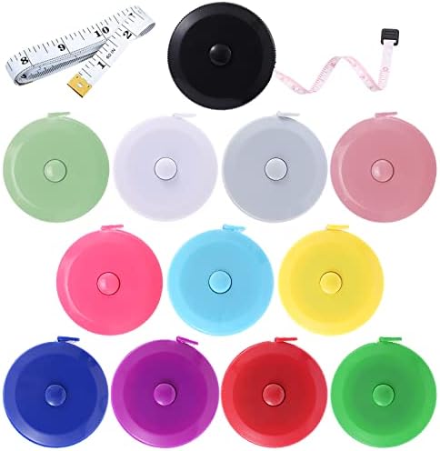 Tape Measure Body Measuring Tape, Retractable 60 Inch Soft Mini Measuring Tape, Small Sewing Fabric Tape Ruler for Cloth Waist Medical Nursing Craft(12 Pack)