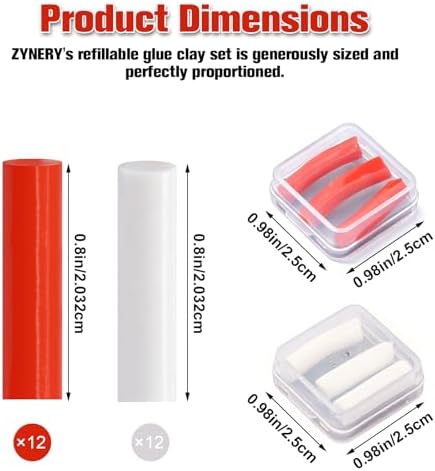 ZYNERY 24 Pcs Glue Clay Refills Paint Pen for Diamond Art Pen Tools, Diamond Refillable Paint Pens for Rhinestones, Gem Art Rhinestone Picker Tool for 5D Gem Painting (8 Boxes)