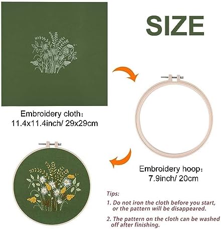 FEPITO 2 Sets Embroidery Starter Kit with Pattern and Instructions