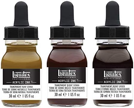 Liquitex Professional Acrylic Ink, 1-oz (30ml), Transparent Set, Set of 3