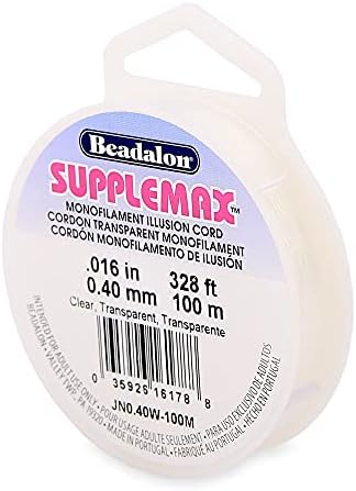 Beadalon SuppleMax Beading Thread - Clear, .40mm / .016in - 100m / 328ft