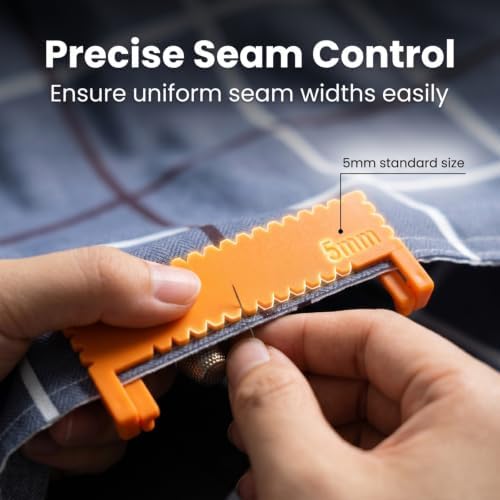 Clip-On Sewing Ruler Set, 2/3/4/5/6mm Stitch Guide Sewing Gauge for Straight Edge Stitching, Hemming & Quilting, 40 PCS Sewing Accessories for Fabric Crafts and DIY Sewing
